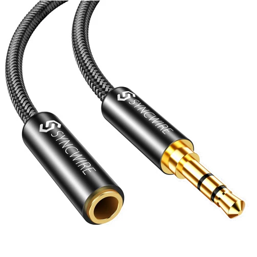 Syncwire Headphone Extension Cable - 6FT [Hi-Fi Sound][Gold Plated Jack][TRS] Nylon-Braided 3.5mm Male to Female Audio Extension Cord Compatible with iPhone iPad Smartphone Tablets Media Players