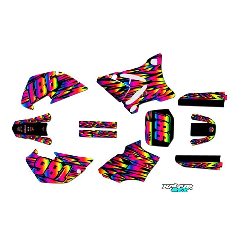 Kalair GFX Graphics Kit for Yamaha YZ85 (2002-2014) Twitch Series Rainbow 21 Mil-Dirt Pit Bike Motorcycle Stickers,Dirtbike Racing Decal Automotive Motocross Accessories no Plastics