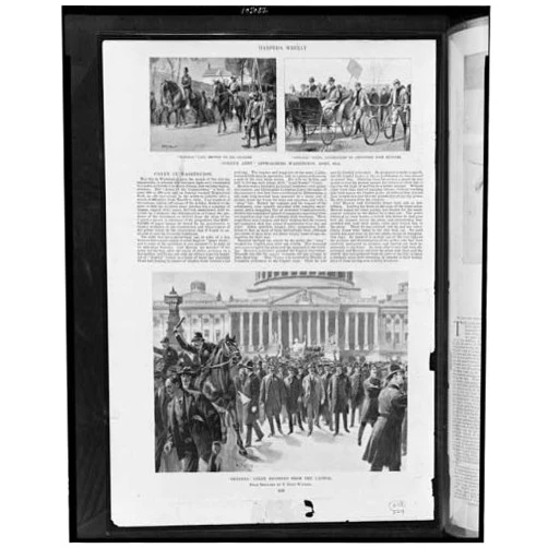 HistoricalFindings Photo: Jacob Coxey's Army Approaching Washington DC,Carl Browne,Unemployed,Bikes,1894