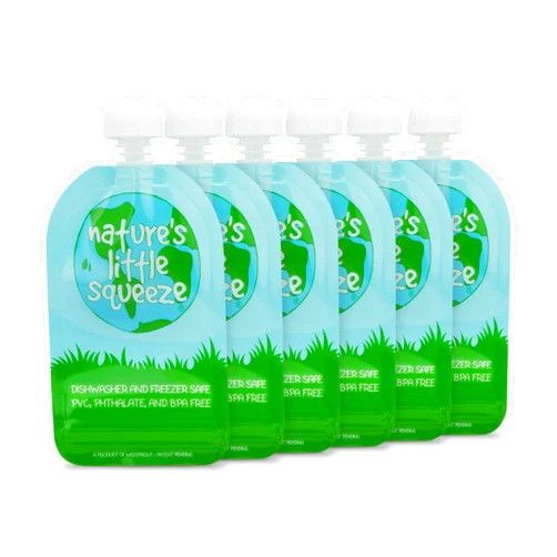 WeeSprout Double Zipper Reusable Food Pouches (Original, 3.4 fl oz)