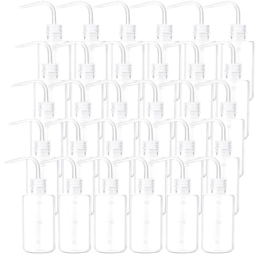 Norme 30 Pcs Tattoo Wash Bottle 250ml Tattoo Squeeze Bottle Plastic White with Narrow Mouth Squirt Bottles for Lab Cleaning Water Tools Plant Irrigation Medical, 8oz