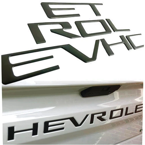 Auto safety Tailgate Insert Letters Compatible with 2019 2020 2021 2022 2023 2024 Chevy Silverado 3D Emblems Badge with Strong 3-M Adhesive Matte Black xflh