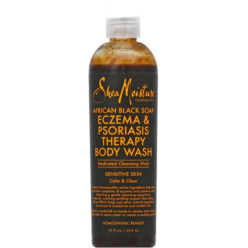 SheaMoisture SHEA MOISTURE African Black Soap Eczema Psoriasis Medicated Cleanser for Sensitive Skin 12 oz