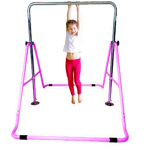 KidsJungle Kids Monkey Bars Jungle Gym Climbing Tower Gymnastics Playground Expandable Junior Training Pink