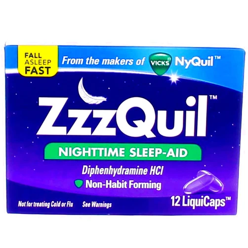 ZzzQuil Nighttime Sleep Aid - LiquiCaps - 12 Ct., Pack of 4