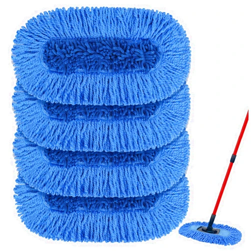 Sgizoku Dust Mop Replacement Head Compatible with O Ceda Hardwood Floor 'N Baseboard Dust Mop - Dual-Action Dusts Mop Refil Pads for Ceda Dual-Action Microfiber Sweeper Dust Mops - 4 Pack