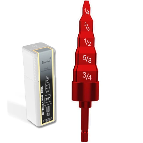 Neefoir Swaging Tool Copper Tube Expander Manual Copper Pipe Swage [5 in 1] (High Carbon Steel, Red)