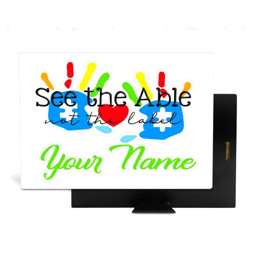 Bleu Reign BRGiftShop Personalized Custom Name Desktop 8x10 inches Photo Panel Ready To Hang See The Able Not The Label Autism Awareness