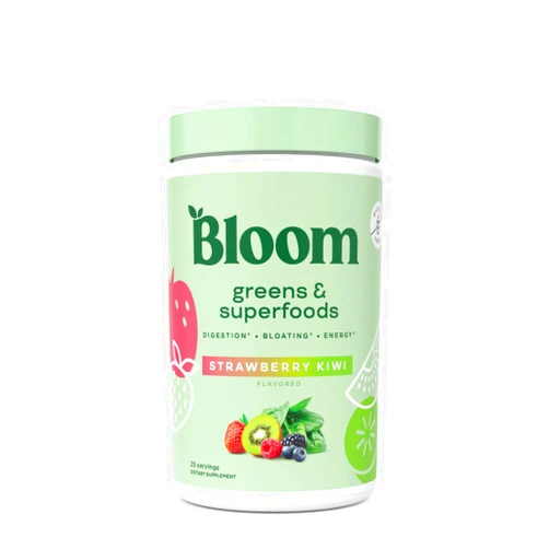 VitaBoost Bloom Greens and Superfoods Powder - (25 Servings) Probiotics for Digestive Health & Bloating Relief for Women, Digestive Enzymes Superfoods Gut Health (Pack of 1, Kiwi Strawberry)