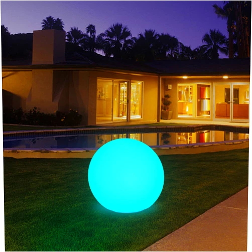 Lafhome 12-Inch Solar Rechargeable LED Ball Light, Color Changing Solar Globe Lamp IP67 Waterproof Outdoor Garden RGB Orb Light for Bar Yard Patio Pool Pathway Nightlight Relax Decoration