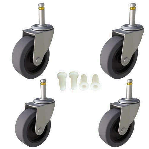 MySit 3 Inch Rubbermaid Cart Caster Replacement Wheels, Swivel Stem Caster, 7/16