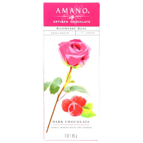 AMANO ARTISAN CHOCOLATE Raspberry Rose, 3 OZ