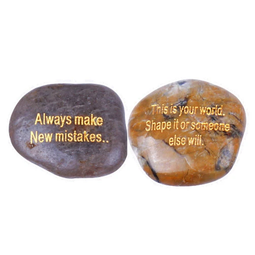 Holy Land Market Encouragement and inspirational engraved river stones set from the Holy Land