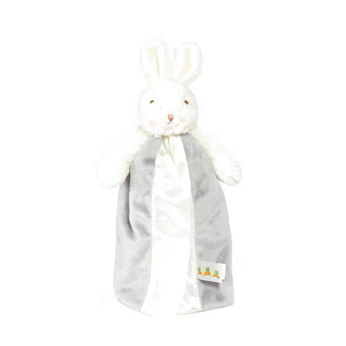 Bunnies By The Bay Bloom Bunny Bye Bye Buddy - Travel Size Baby Lovey - 11 inch Stuffed Rabbit and Baby Blanket - Super Soft Velour with Satin Lining
