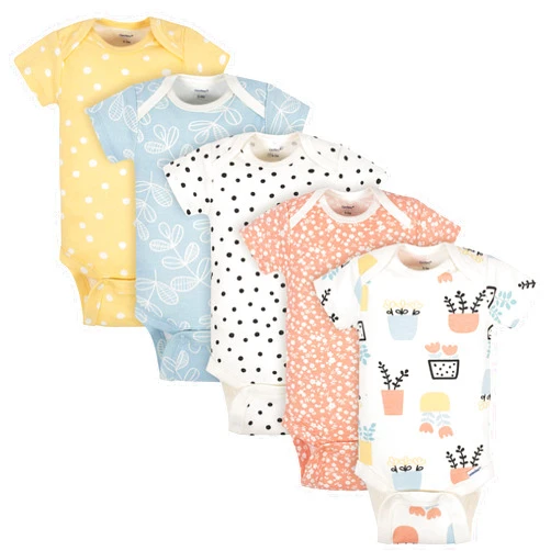 Grow by Gerber baby-girls 5-pack Short-sleeve Onesies Bodysuits
