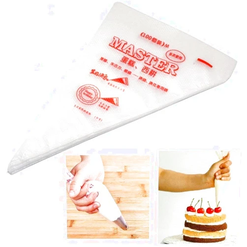 SelfTek 100Pcs Disposable Icing Piping Pastry Bags, Frosting Bag Cake Cupcake Cookies Decorating Bags for Icing and Frosting