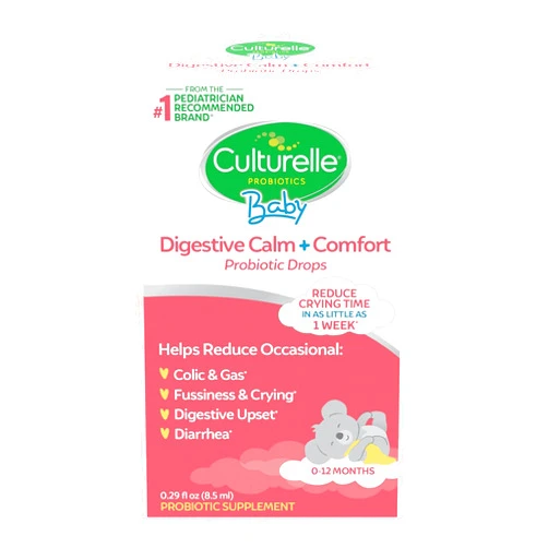 Culturelle Baby Digestive Calm & Comfort Probiotic (Age 0-12 Mos) 8.5Ml, Helps Periodic Colic, Gas, Fussiness, Crying & Digestive Upset In Infants & Newborns, Vegan Non-Gmo Gluten-Free, 1 Mos. Supply