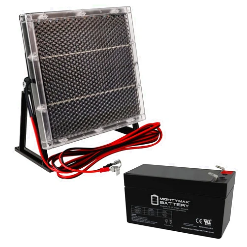 Mighty Max Battery 12V 1.3Ah Replacement Battery for Aokly Power 6-FM-1.3 + Solar Panel Charger