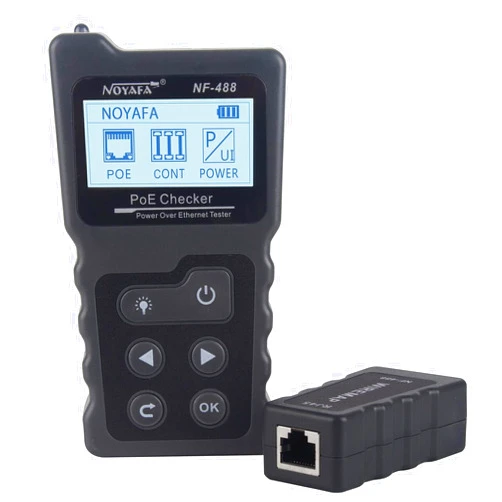 NOYAFA NF-488 POE Cable Tester for Power Over Ethernet, Network Cable Continuity Checking, Switch Loop-Back POE Detector