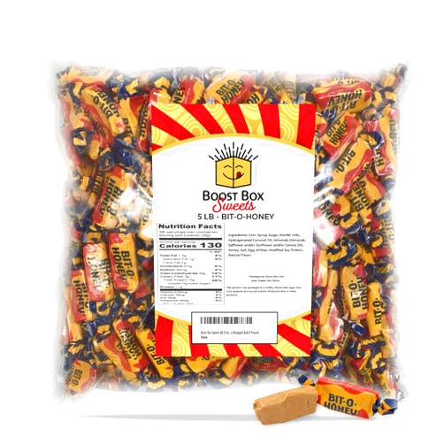 BoostBox Pearson's Bit-O-Honey Chewy Taffy Individually Wrapped Bulk Candy (5 Pound)
