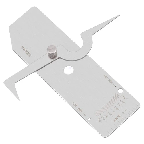 NestNiche V-WAC Single Weld Gage, Precision Welding Inspection Thread Gauge Inch, Stainless Steel Fillet Weld Depth Gauge for Welding Measuring