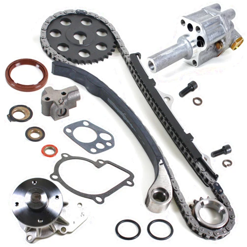 CNS Timing Chain Kit, Water Pump Set, & Oil Pump Compatible with 90-97 Nissan D21 Pickup 2.4L KA24E