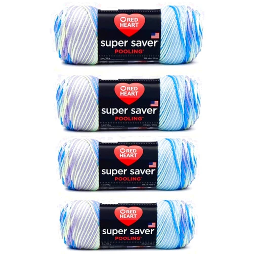 Generic Bulk Buy - Red Heart Super Saver Yarn, 4 Pack, Stillwater 4 Count