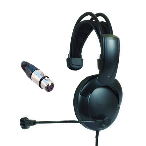 Generic Clearcom Single Muff Intercom Headset w. Female XLR Four Pin Connector Headphone