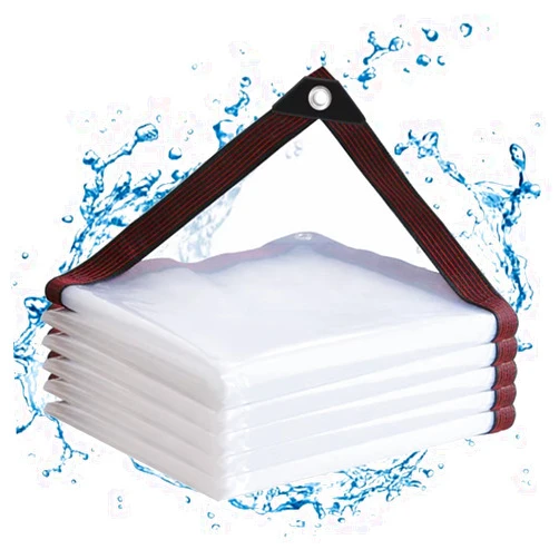 Welacymet Clear Tarps with Grommets 4x6ft,Heavy Duty Waterproof Tarp Cover,Transparent Polyethylene Vinyl Tarpaulin for Outdoor,Plant,Garden,Chicken Coop,Patio,cat Litter
