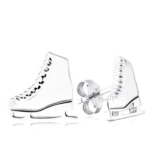 Wilhelmina Collective Ice Skate Charm Earrings - Sterling Silver Figure Skating Charm Studs