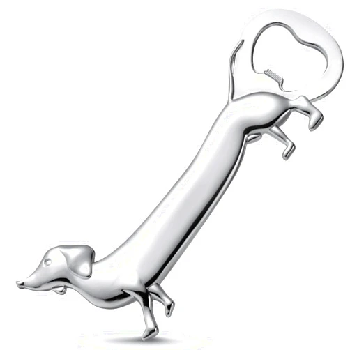 LYWUU Dachshund Sausage Dog Bottle Opener Beer Opener, Funny Novelty Cute Wiener Dog Doxie Gifts, Silver