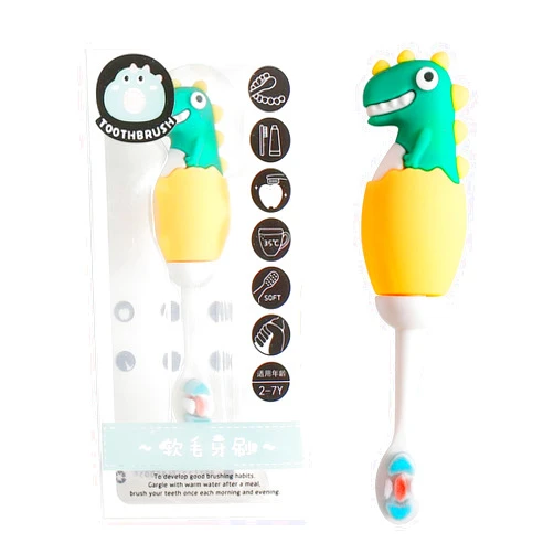 ZMRZ Kids Manual Toothbrush, Extra Soft Bristle Toddler Toothbrush with 10000 Bristles, Kids Travel Toothbrush Designed for Delicate Teeth & Gums for Children 2-7 Years (Yellow)