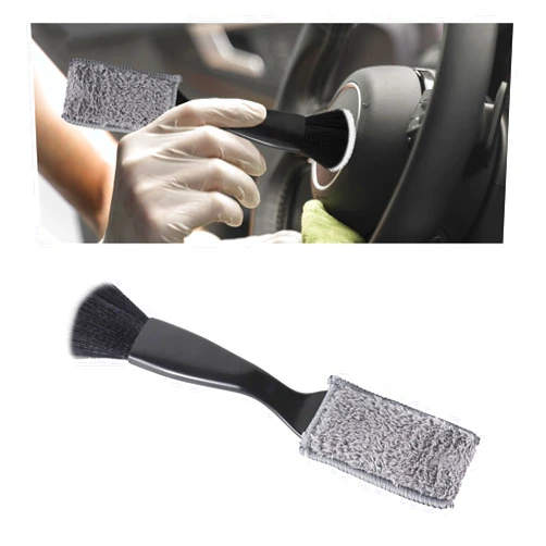 Ongfuwu Double Head Brush for Car Clean, 2 in 1 Car Interior Dust Brush, Soft Auto Duster Detailing Brush for Air Vent Dashboard Screen, Universal Vehicle Cleaning Brush Tool