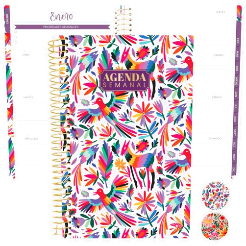bloom daily planners UNDATED Spanish Calendar Year Day Planner - Passion/Goal Organizer - Start Anytime Monthly & Weekly Agenda Book with Tabs (January to December) - 5.5