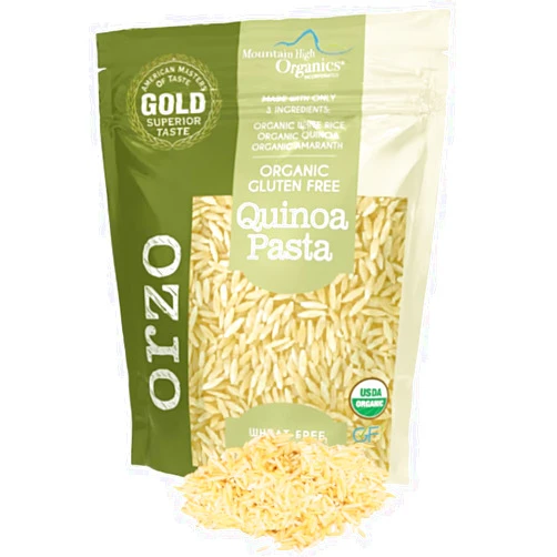 Mountain High Organics Gluten Free Organic Quinoa Pasta, Orzo (1LB Bag)