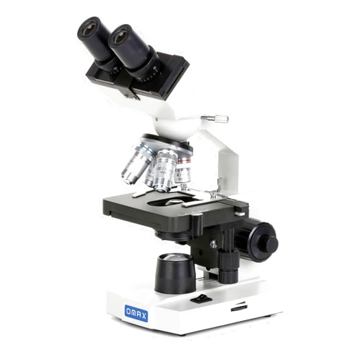 OMAX AmScope OMAX 40X-2000X Lab LED Binocular Compound Microscope with Double Layer Mechanical Stage and Coaxial Coarse/Fine Focusing Knob