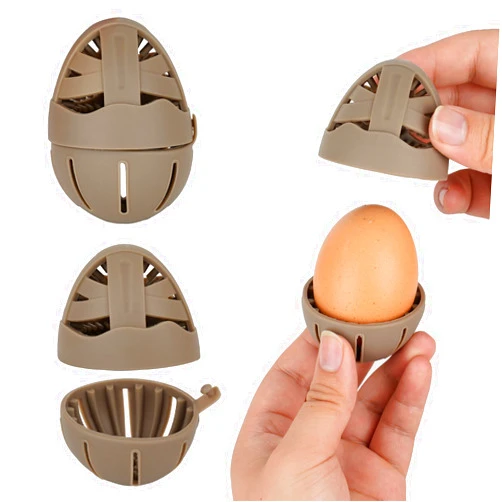 Enwokran Egg Brush,Egg Cleaner for Fresh Eggs, Silicone Multifunctional Vegetable/Egg Scrubber Egg Washer,Reusable Cleaning Tools for Egg Washer (Z_Brown 1pack)