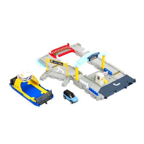 Matchbox HMH29 Ferry Port Set with Detachable Wheeled Ferry, Elements to Activate Manually or with The Help of The Land Rover Car, Children's Toy, from 3 Years Old,
