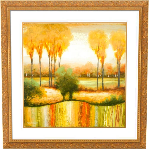 ArtDirect Marcon, Michael 15x15 Gold Ornate Framed and Double Matted Museum Art Print Titled Early Morning Meadow I