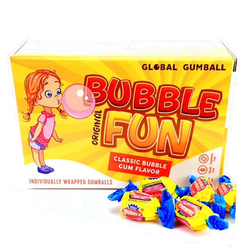 Global Gumball Bubble Gum, Original Flavor, Chewing Gums - Twist Wrapped Gum - 10 Oz Individually Wrapped Bubblegum in Gift Box - Chewing Bubble Gum