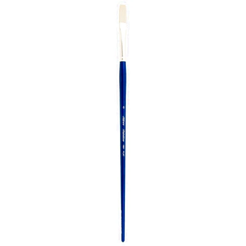 Silver Brush Limited 1901-6 Bristlon Flat Paintbrush for Oil, Acrylic, and Heavy Body Paints, Size 6, Long Handle