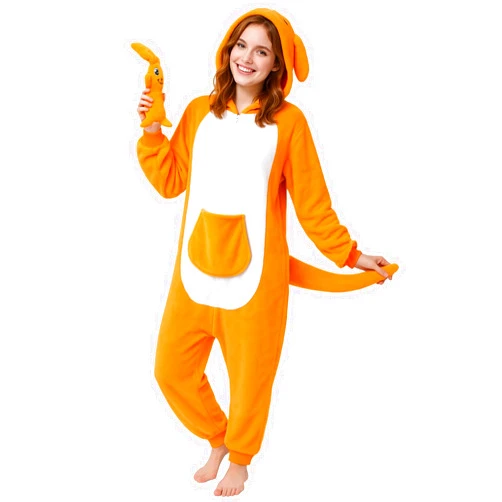 JASGOOD Adult Animal Kangaroo Onesie Animal One-Piece Pajamas Unisex Halloween Cosplay Costume Pajamas for Women and Men