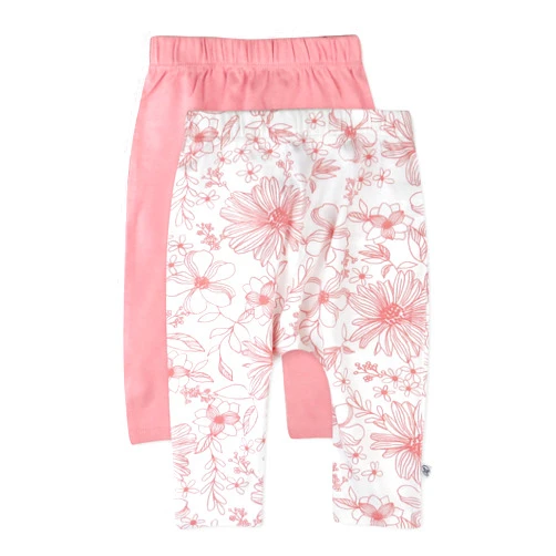 HonestBaby Multipack Harem Pants Roomy Fit Pull on Bottoms 100% Organic Cotton for Infant Baby Boys, Girls, Unisex