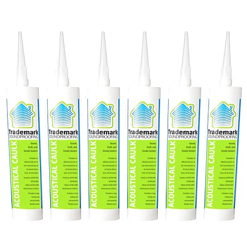 Trademark Soundproofing TMS Soundproofing Acoustical Sealant Caulk - Premium Acoustic Sealant, 6 Tubes 28oz Each - Acoustic Caulking Sealant Durable and Long-Lasting
