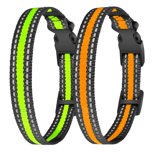aikko 2 Packs Dog Collars Strap for Most of Electronic Training Shock Bark Collar Receivers-Adjustable Durable Reflective Waterproof 3/4 Inch Collar Replacement for Barking Fence-Pet Nylon Collar