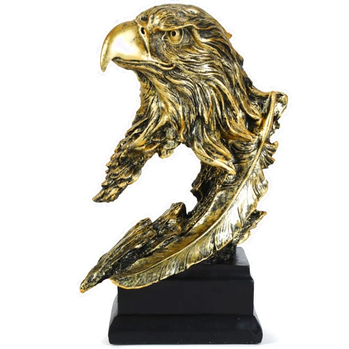H&W Golden Bald Eagle Figurines - The USA's National Emblem - Resin Statue Decoration for Home/Study/Living Room, Great Collectible Figurines, Best Gift for The Man, Golden (HH17-D4)