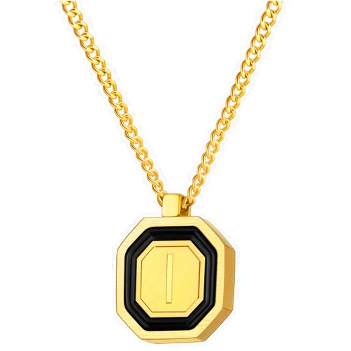 AMITER Octagonal Initial A-Z Letter Pendant Necklace for Men Women, 18K Gold Plated Stainless Steel Pendant 18+3 Inch Personalized Monogram Name Necklace