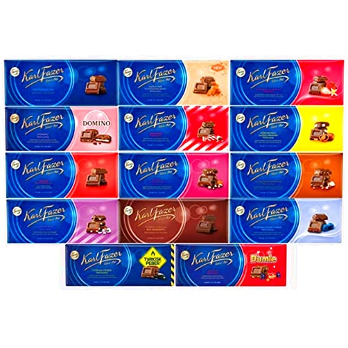 Karl Fazer Chocolate 180g-200g (Pack of 10) - Pick Any 10 bars from 14 Flavors