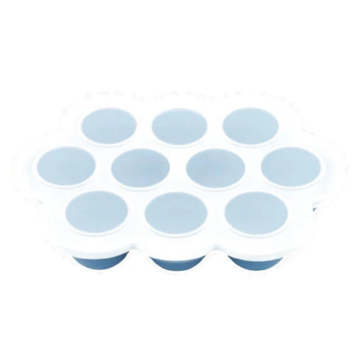WeeSprout Silicone Baby Food Freezer Tray with Clip-on Lid - Perfect Storage Container for Homemade Baby Food, Vegetable & Fruit Purees, and Breast Milk (Navy, Ten 1.5 Ounce Sections)