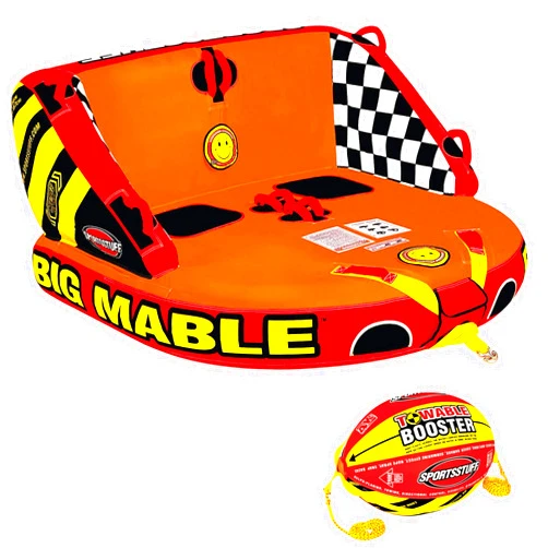 Sportsstuff Big Mable | 1-2 Rider Towable Tube for Boating Big Mable/Booster Ball Bundle